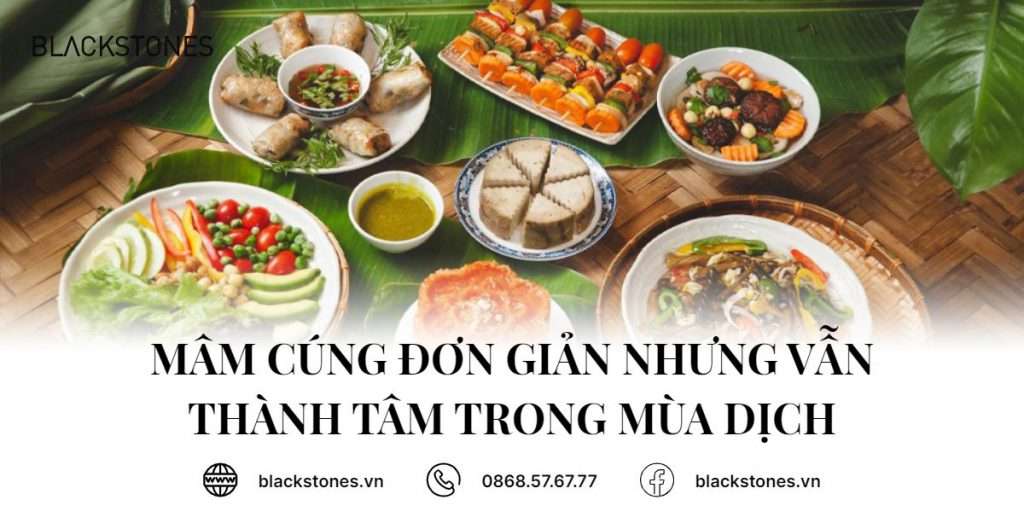 Mâm cúng đơn giản nhưng vẫn thành tâm trong mùa dịch