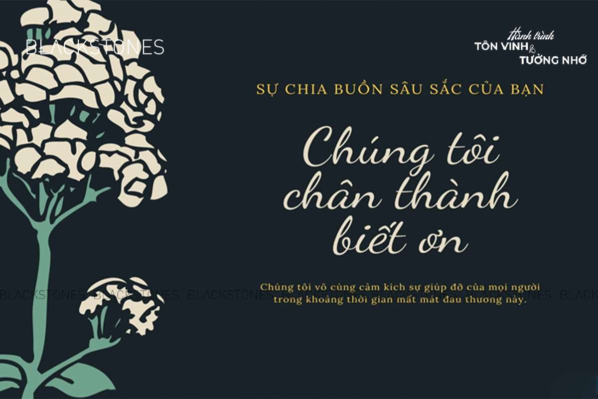 Lời cảm tạ thể hiện tình cảm chân thành từ gia quyến